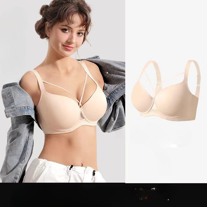 Large Size Seamless Lingerie for Women Thin and Sexy Bra Comfortable Top Up Push-up  Anti Sagging Sports Breast Collection Bras