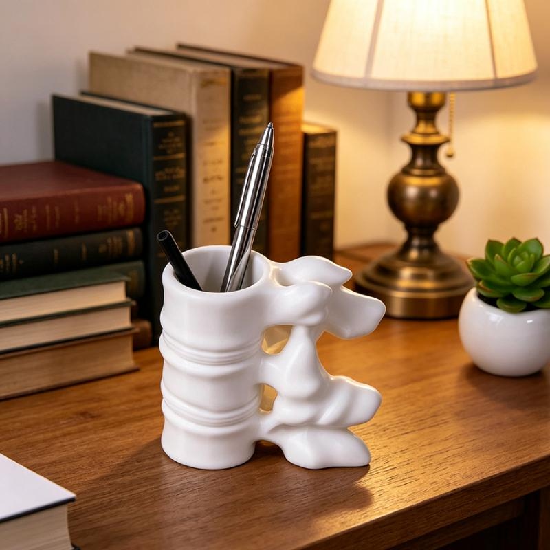 Fun Spine Shaped Pen Holder 3D Printed Sturdy Base 1Pcs Unique Novelty Gift for Medical School Students Learners