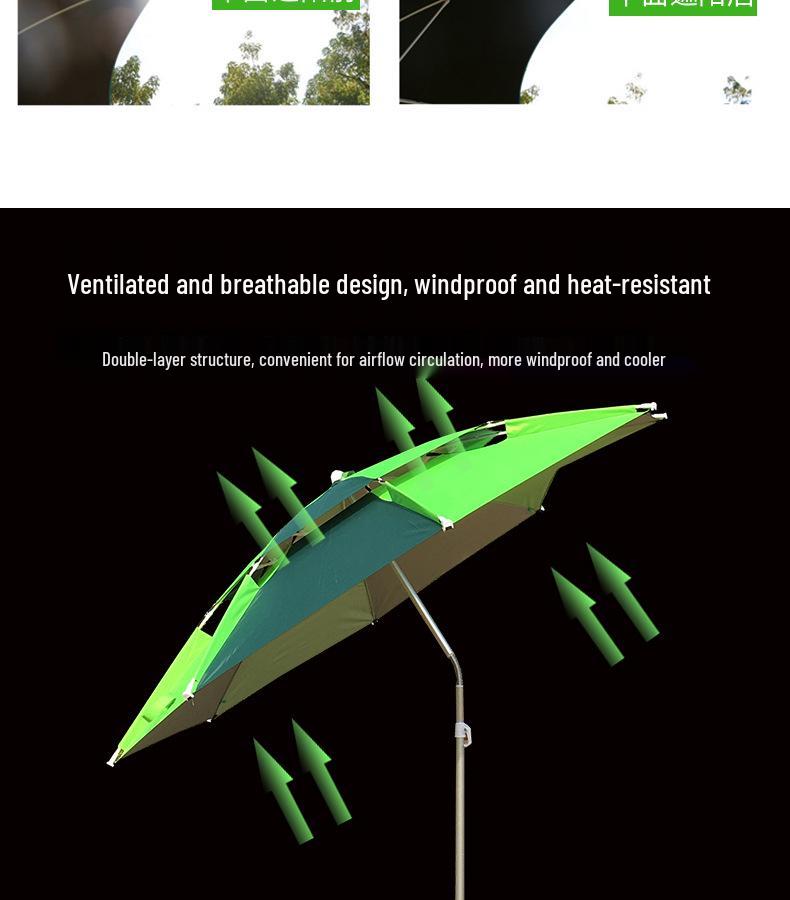 Daiwei Outdoor Rainproof Sun Protection Folding Fishing Umbrella, Universal Fit, 2.4m & 2.2m Sizes