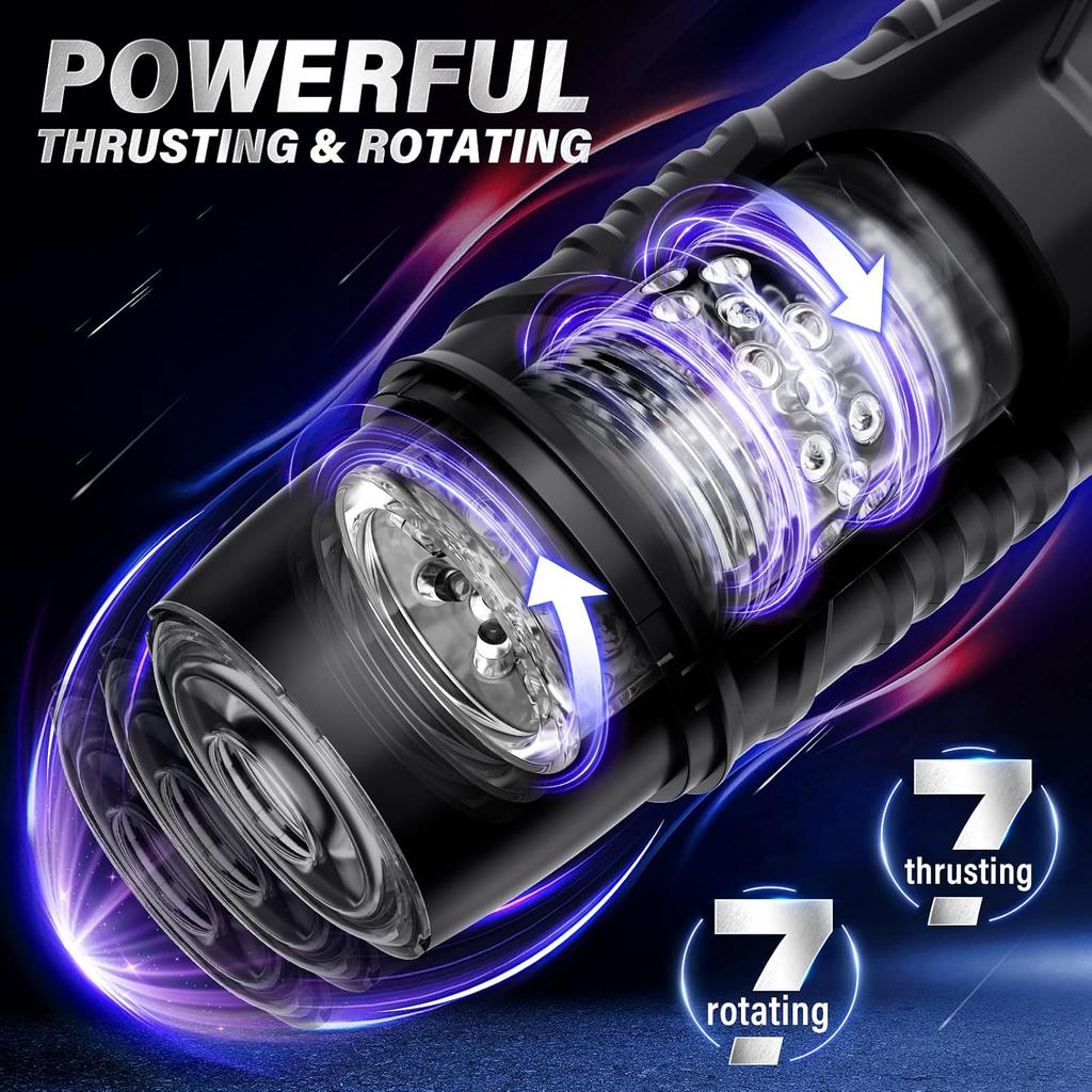 Automatic Male Masturbator Sex Toys for Men - Adult Toy Male Sex Toys with 7 Thrusting And 7 Rotating Modes Hands Free Pocket Pussy Sex Toys