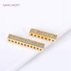 Trendy 18K Gold Plated Brass Cuboid Multiple Rows Separator Spacer Bars For Pearl Necklace Findings,DIY Jewelry Making Supplies
