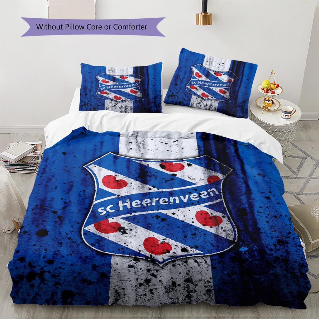 SC Heerenveen  Pattern Bedding Quilt Set  Home Decoration  Gift (1 * Duvet Cover + 2 * Pillowcase  Without Core)