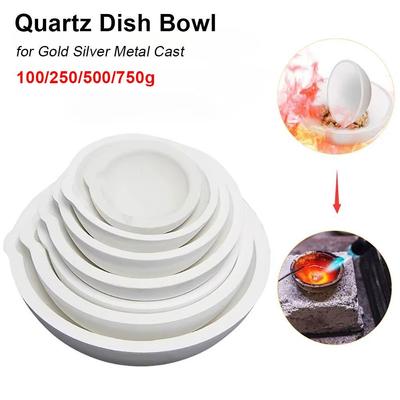 1 creuset de fusion en quartz haute température, métal doré, argenté, cuivre, silice blanche, 100-750 g