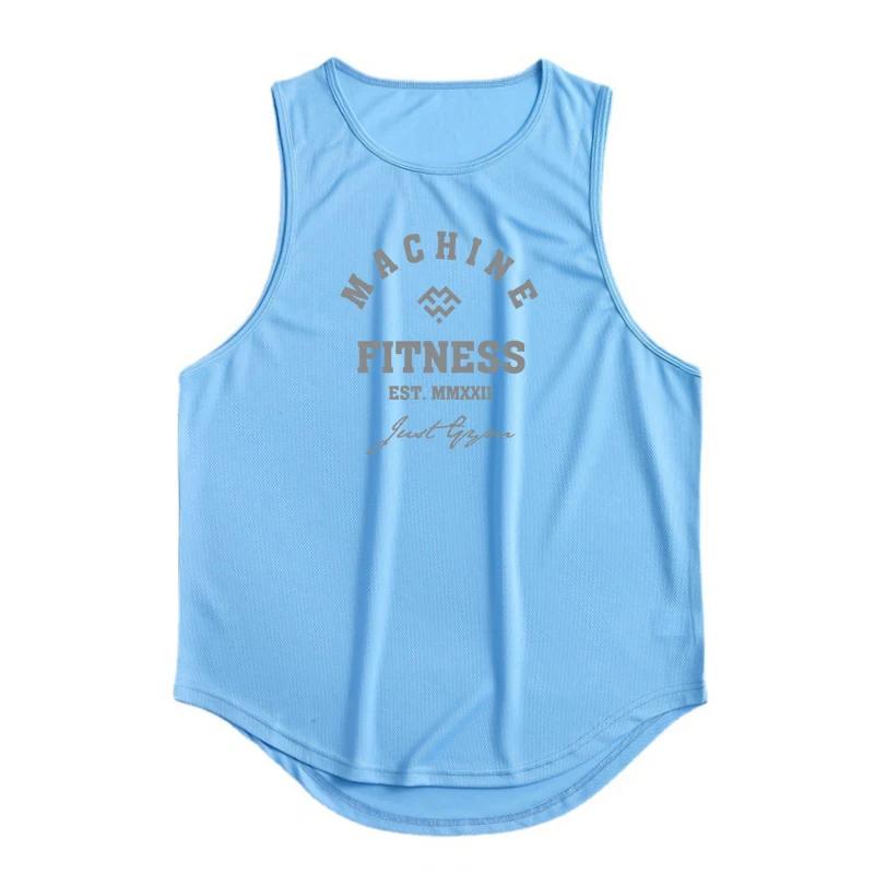 Muscleguys Training Exercise Sleeveless T-shirts Men Running Vests Gym Clothing Mesh Sports Tank Tops Bodybuilding Fitness Stringer Tanktop