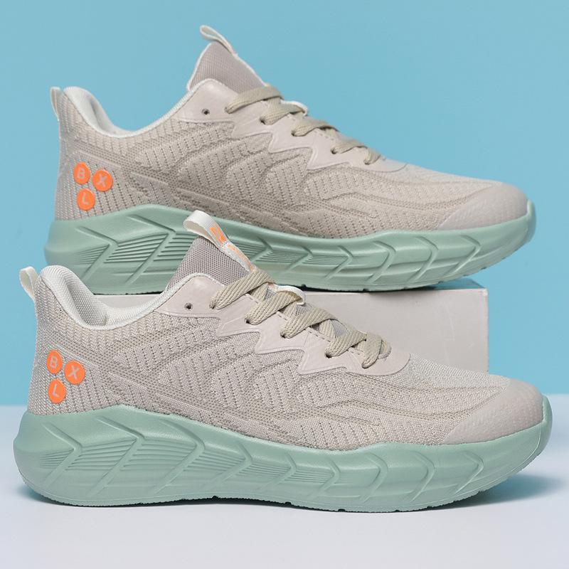 

Lightweight sports shoes mesh breathable thick sole high elastic shock absorption running shoes rebound comfortable student outdoor running shoes 36