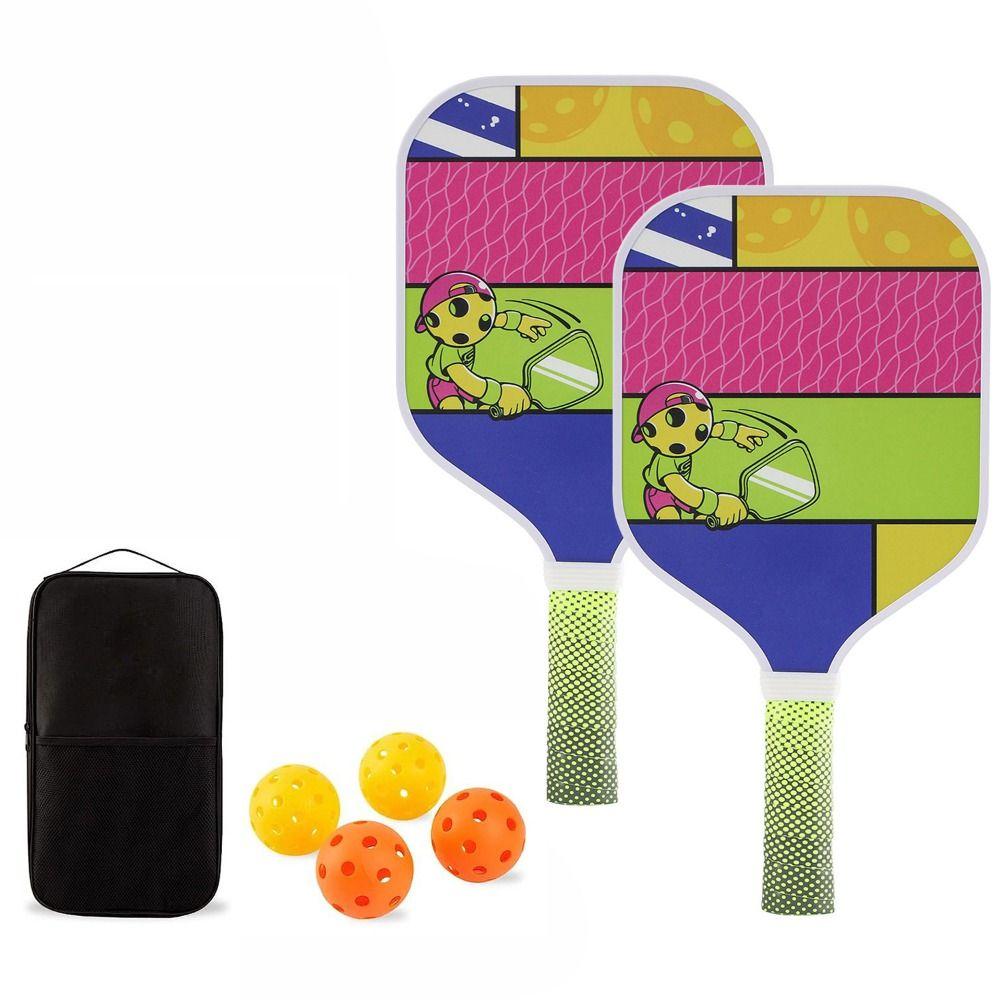 Cartoon Kid's Pickleball Set Lightweight Children's Pickleball Rackets  Sports Accessory