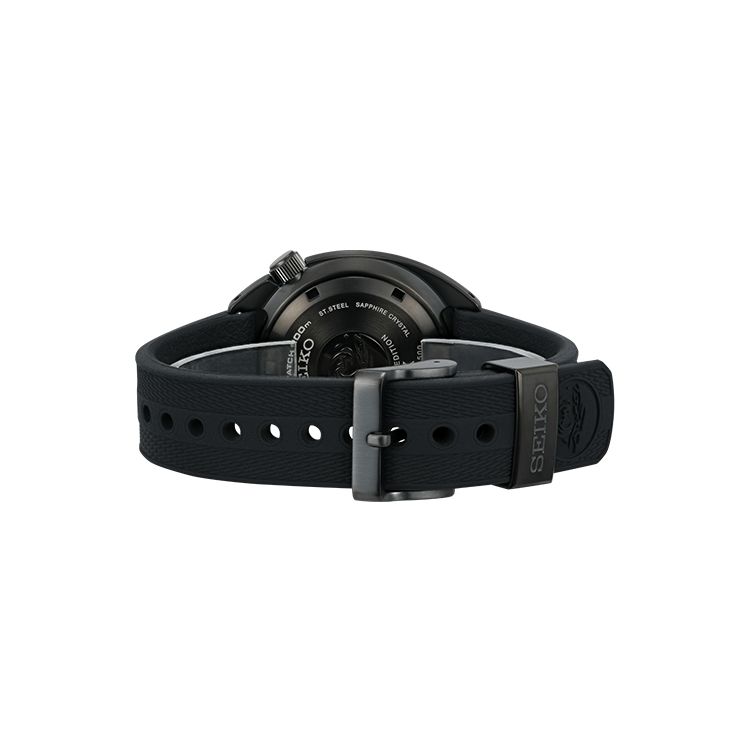 Seiko Prospex Série Negra Edição Limitada 200M À Prova d'Água Mergulho Automático Movimento Mecânico Pulseira de Silicone Relógio Mostrador Preto Relógios Masculinos SPB335J1
