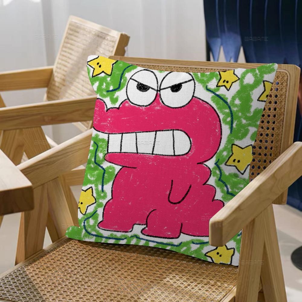 Watercolor Crayon Shin-chan Cushion Cover Car Throw Pillow Case For Sofa Car Christmas Gift 40x40cm 45x45cm