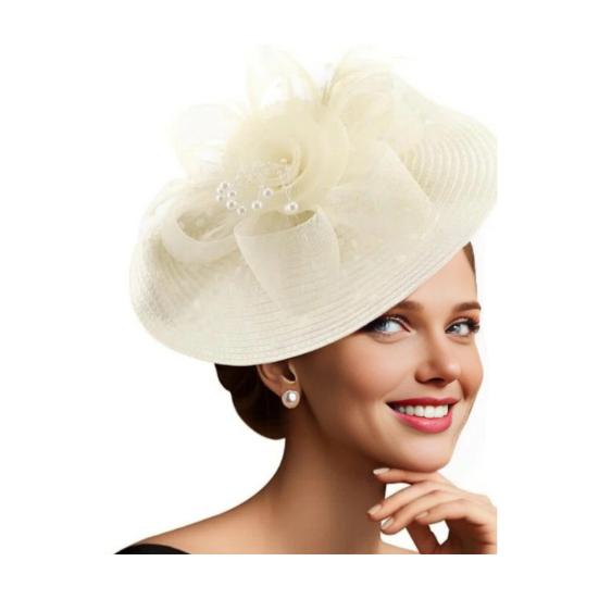 Genomskinlig Nätblomma Fascinatorhatt Vintage Tebjudning Dam Vävhatt Bröllop Cocktail