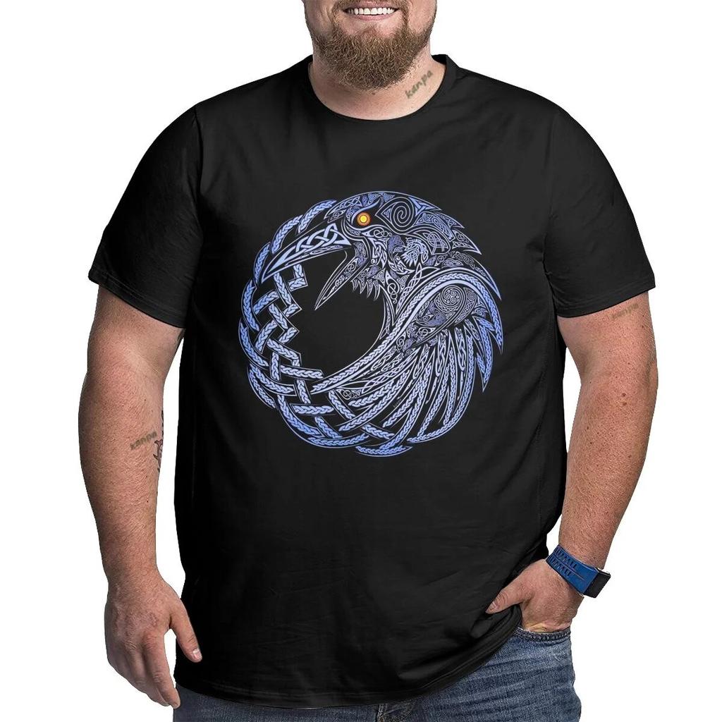 Plus Size S-6XL for 50-135KG Fashion Man T Shirt Crow Pattern Print Summer Crew Neck Short Sleeve Pullover Luxury Female T-Shirts Oversized Clothing