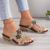 Women's Summer New Luxury Rhinestone Designer Sandals Women's Fashion Hollow Comfort Slip-On Beach Shoes Sandalias De Mujer