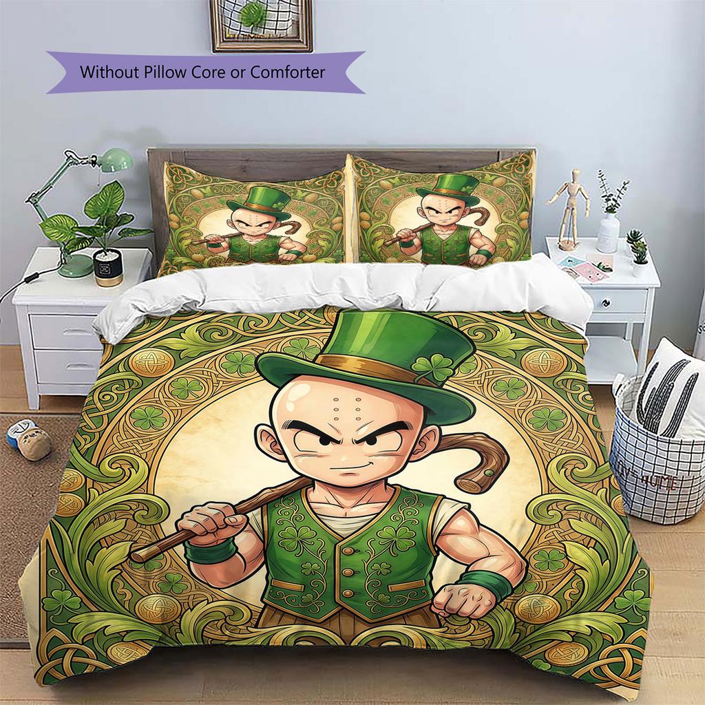MandalaDragonball Pattern Bedding Quilt Set Quilt Cover Pillowcase Home Decoration Birthday Gift (1 * duvet cover + 2 * pillowcase, without core)