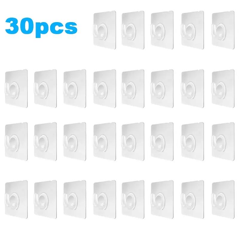 Transparent Wall Hooks Hangers Self Adhesive Door Wall Hangers Hooks Suction Heavy Load Rack For Kitchen Bathroom Accessories