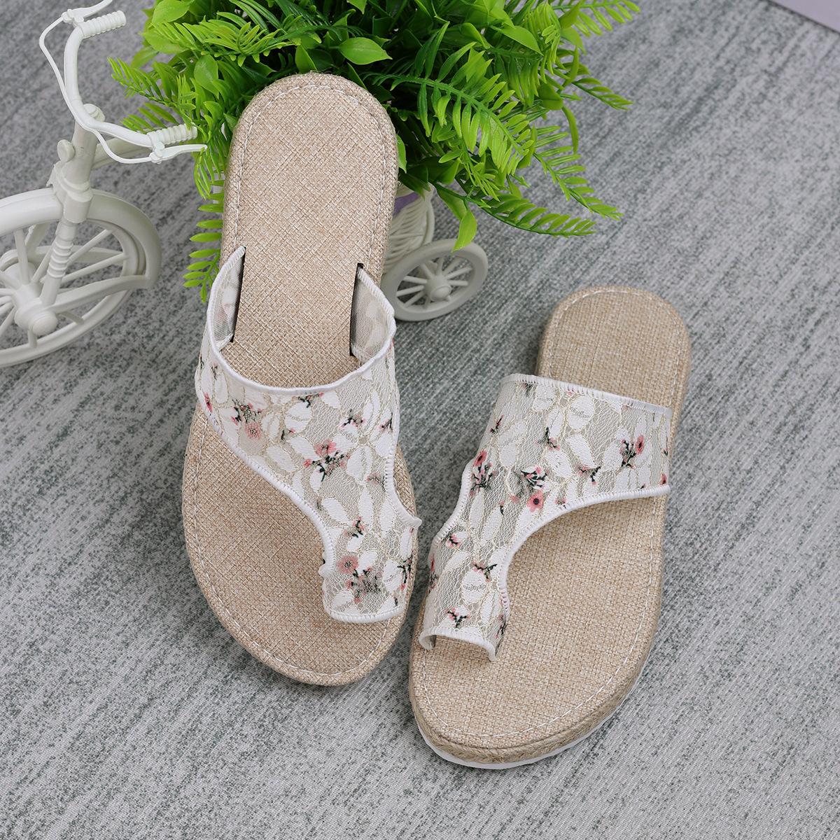

Large size slippers women s printed cover toes light foam bottom outer wear casual beach women s shoes 43 рожевий