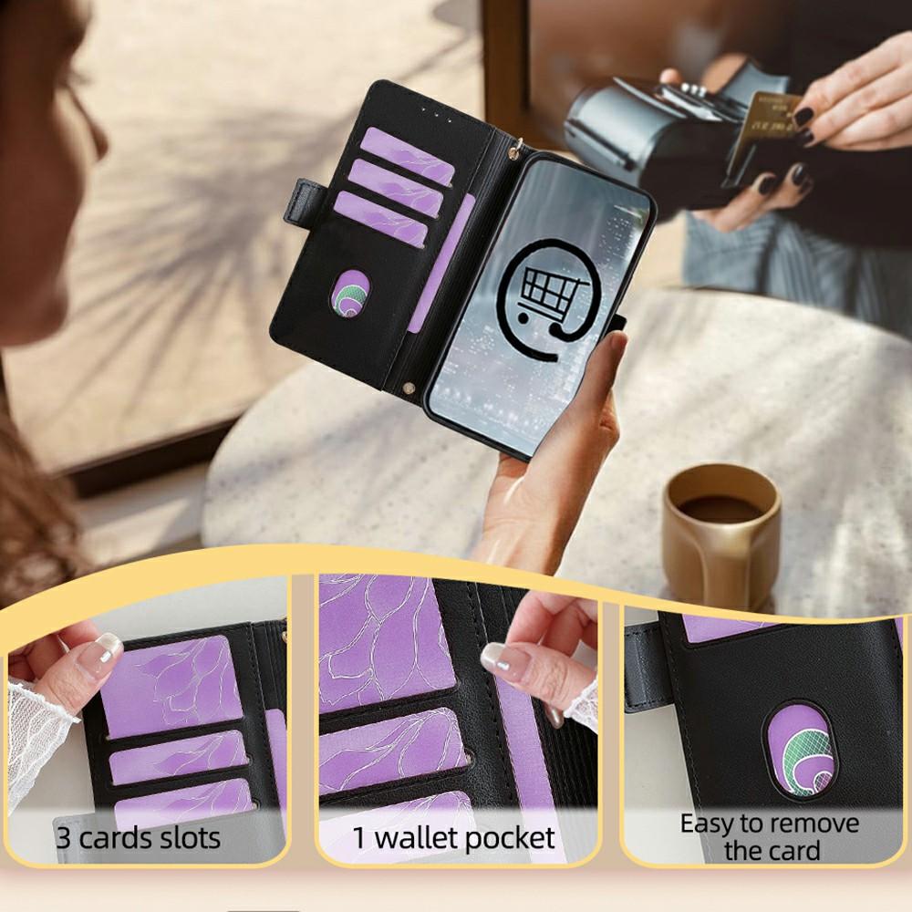 Für Motorola Moto G85 5G/S50 Neo 5G Hülle PU Leder Brieftasche Ständer Handyhülle mit Umhängegurt