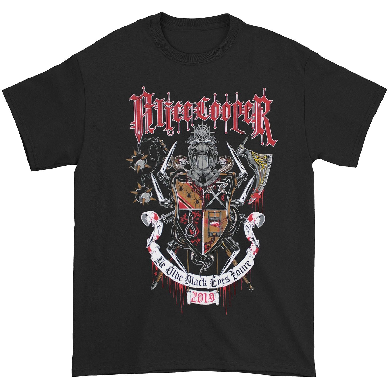 Men s Alice Cooper Ye Olde Black Eyes Toure 2019 Slim Fit T-shirt Small Black 3XL
