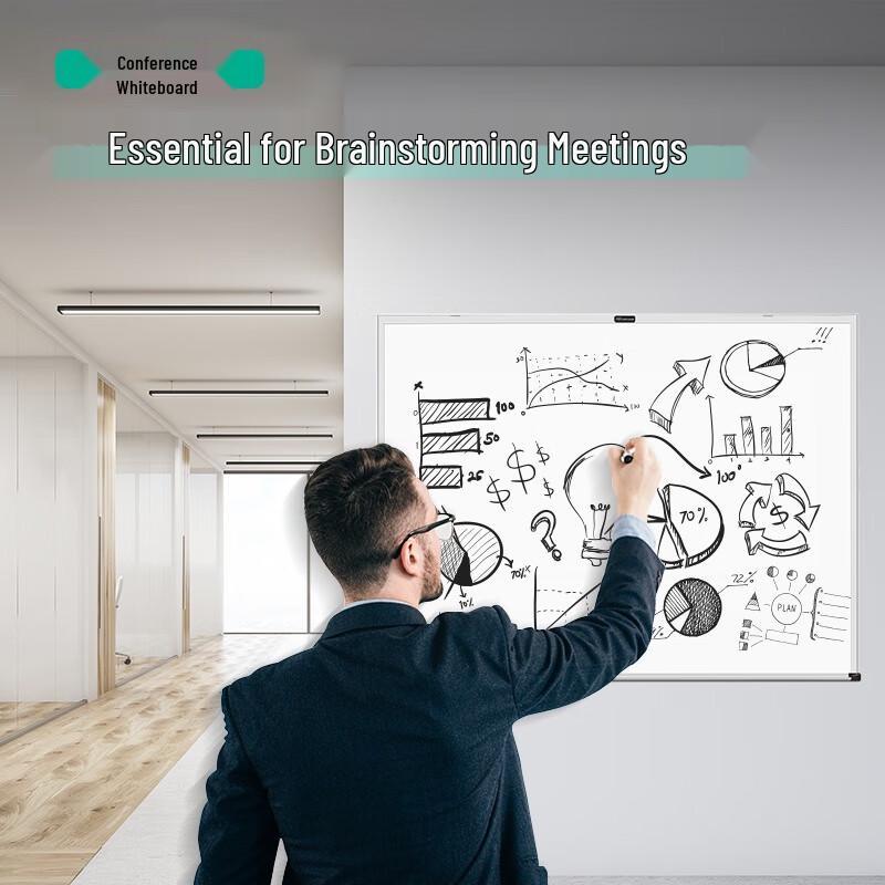 Deli 90x60cm Magnetic Wall-Mounted Whiteboard