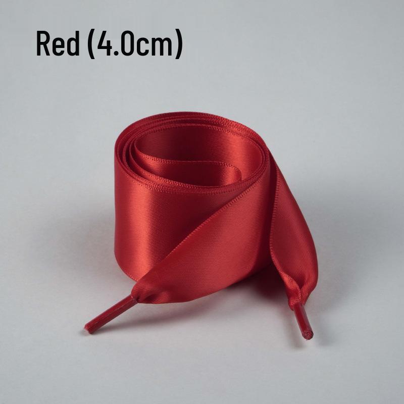 Silk Ballet Style Wide Flat Shoelaces with Bow, Suitable for Wide Holes In White or Black