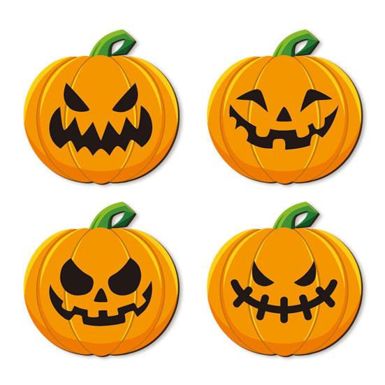 xiaobudian Wooden Pumpkin Coaster, Non-Slip Halloween Table Mat, Heat Insulation Waterproof for Holiday Party Home Decor