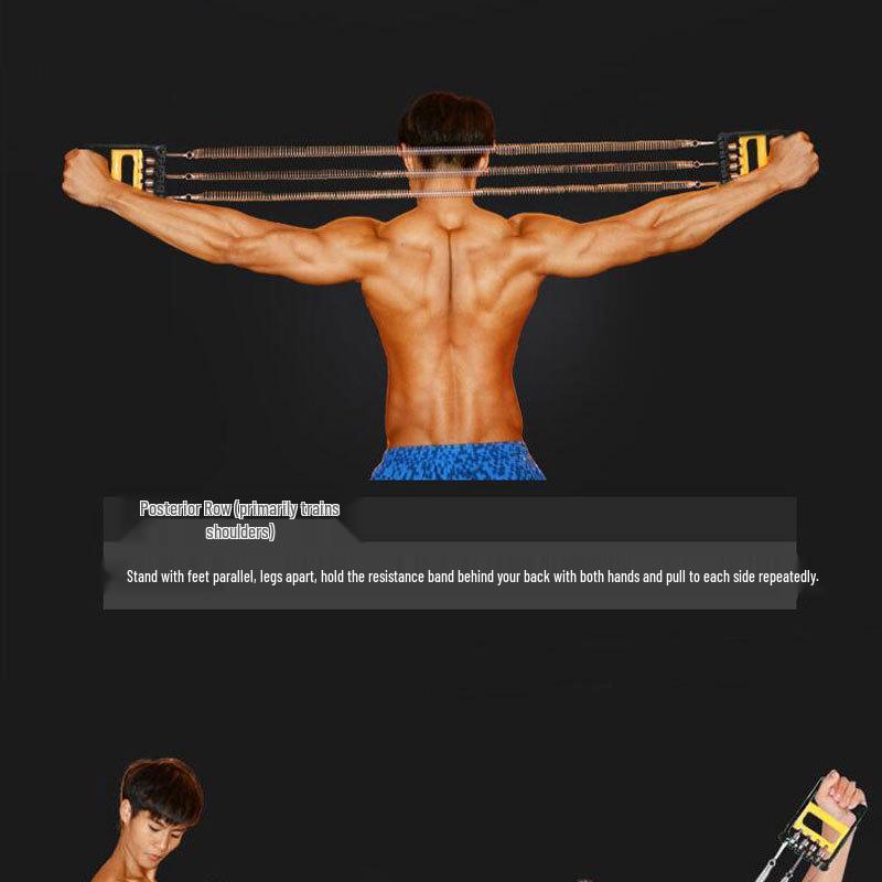 3-in-1 Spring Puller: Chest Expander & Multi-Function Fitness Pedal Trainer