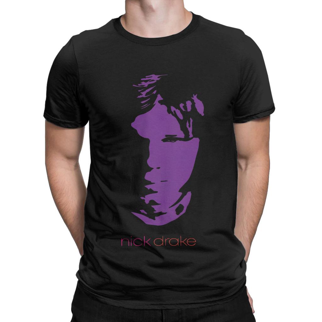 Nick Drake T Shirts Unisexs Cotton Humorous Tshirts Crewneck Tees Short Sleeve Clothes Birthday Present