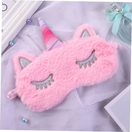 Lurrose Unicorn Blindfold Sleeping Eye Mask, Blindfold Eyeshade Travel Eye Cover, Unicorn Glitter Horn Plush Sleep Eye Mask, Plush Eye Mask, Unicorn S