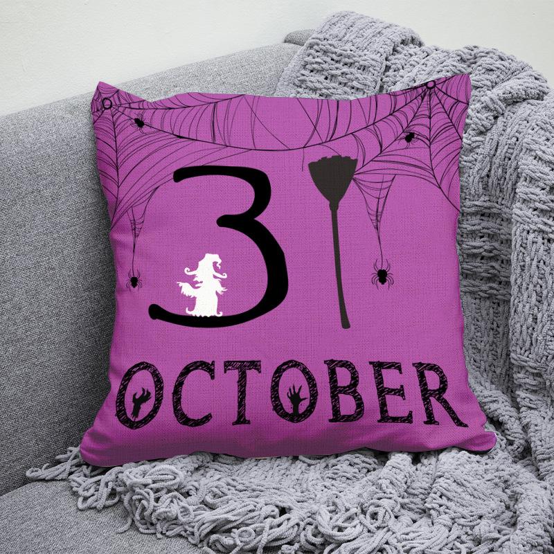Halloween Cushion Cover 45x45 Pillowcase Pumpkin Witch hat Printed Sofa Cushions Decorative Pillowcover Home Decor Pillow cases
