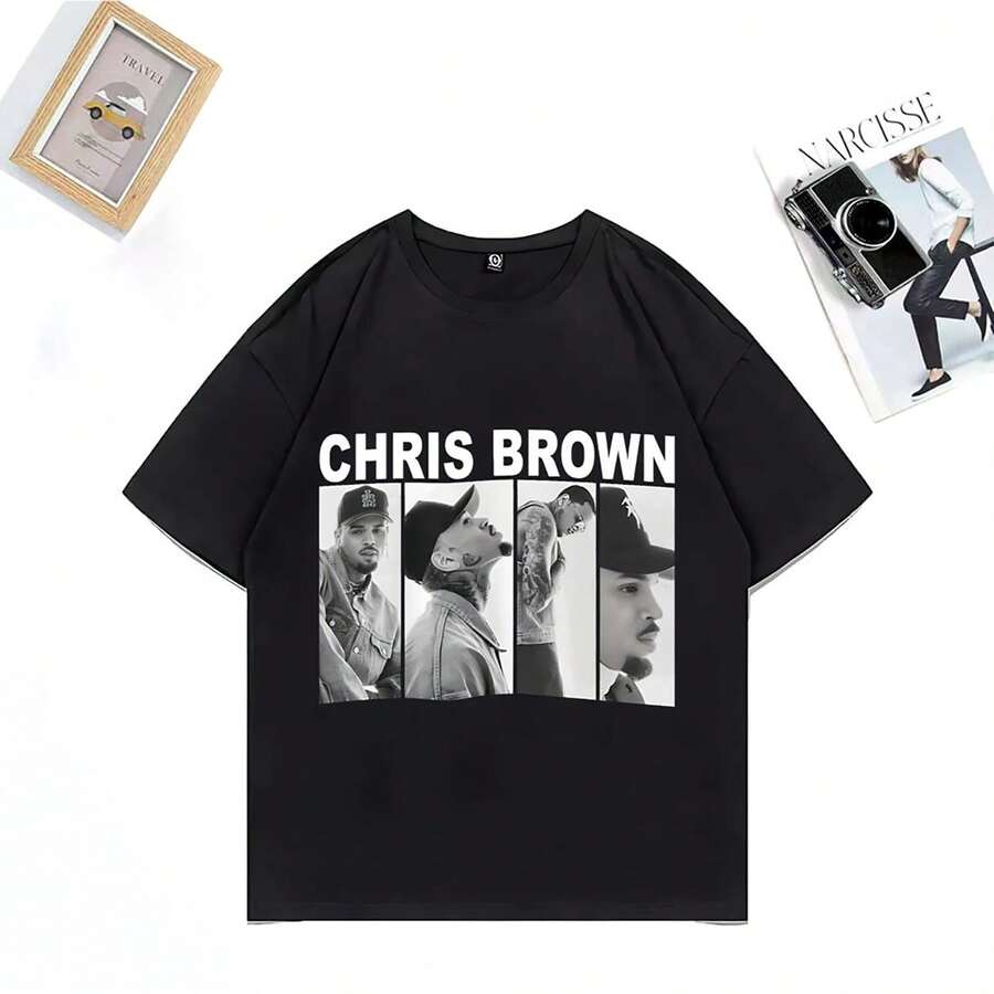 

NEW Chris Breezy BrownS Crop Graphics T Shirts Merch Women Summer Hip Hop Streetwear O-Neck Girls 5XL різнокольоровий