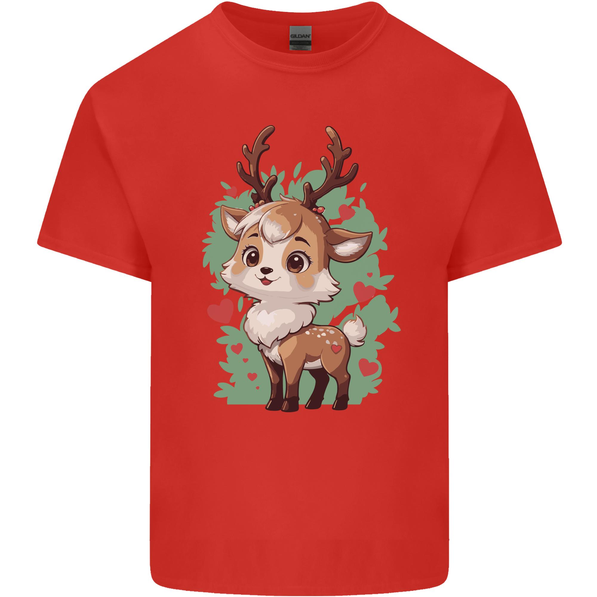 Christmas Cute Reindeer Xmas Unisexs Light Cotton TShirt S