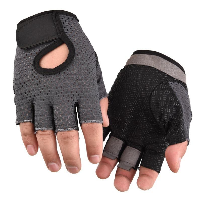 

Mesh Sports Gloves Half Finger Men s Women s Outdoor Anti Slip Breathable Bicycle Riding L