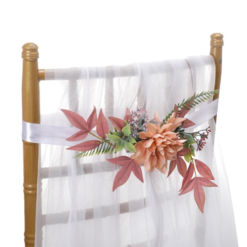 Wedding Chair Back Artificial Flower Arrangement for Wedding Reception Wedding Ceremony Engagement Decors