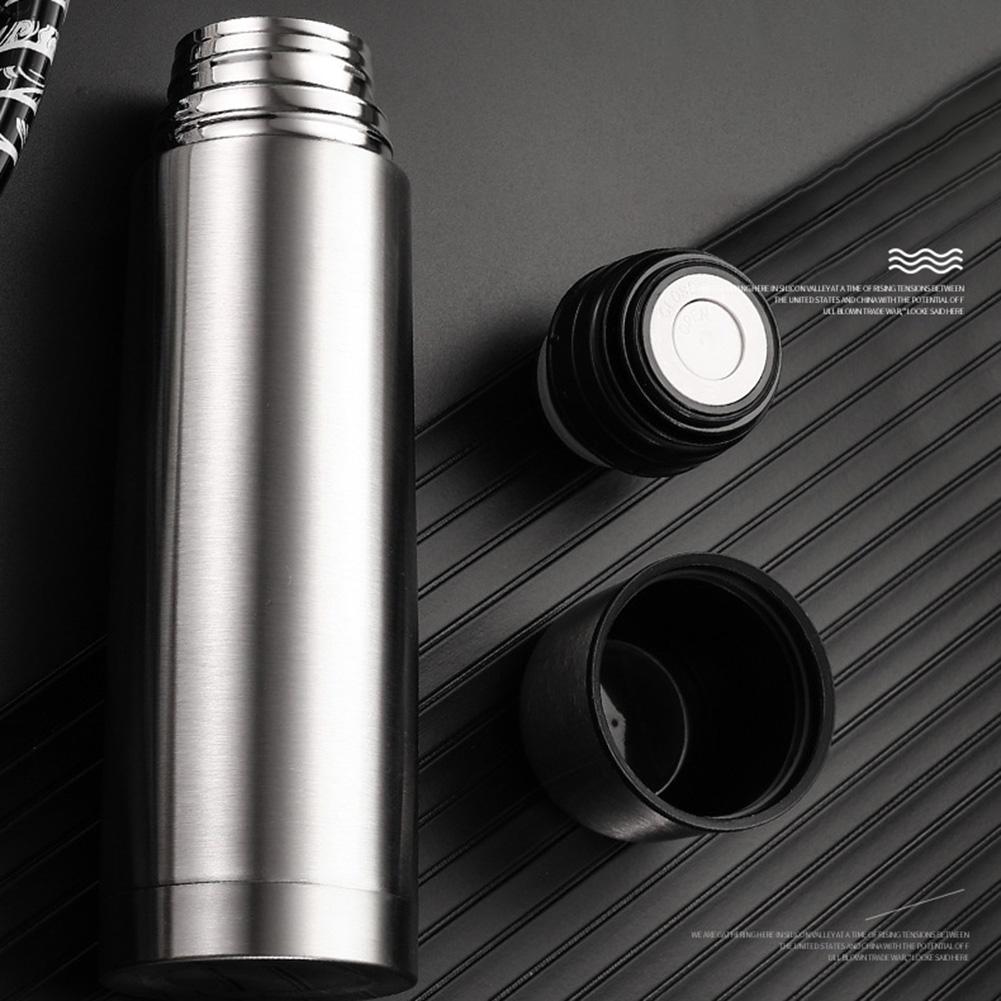 Portable Dual-layer Coffee Bottle Vacuum Flask Tea Water Cup Thermal Jug Mug