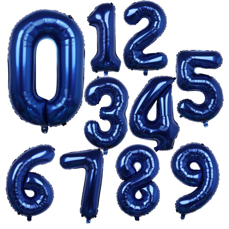 32 Inch Digital Aluminum Film Balloon, Medium Digital Gold Silver Red Black Gradual Change Color Birthday Decoration Wedding Party Balloon