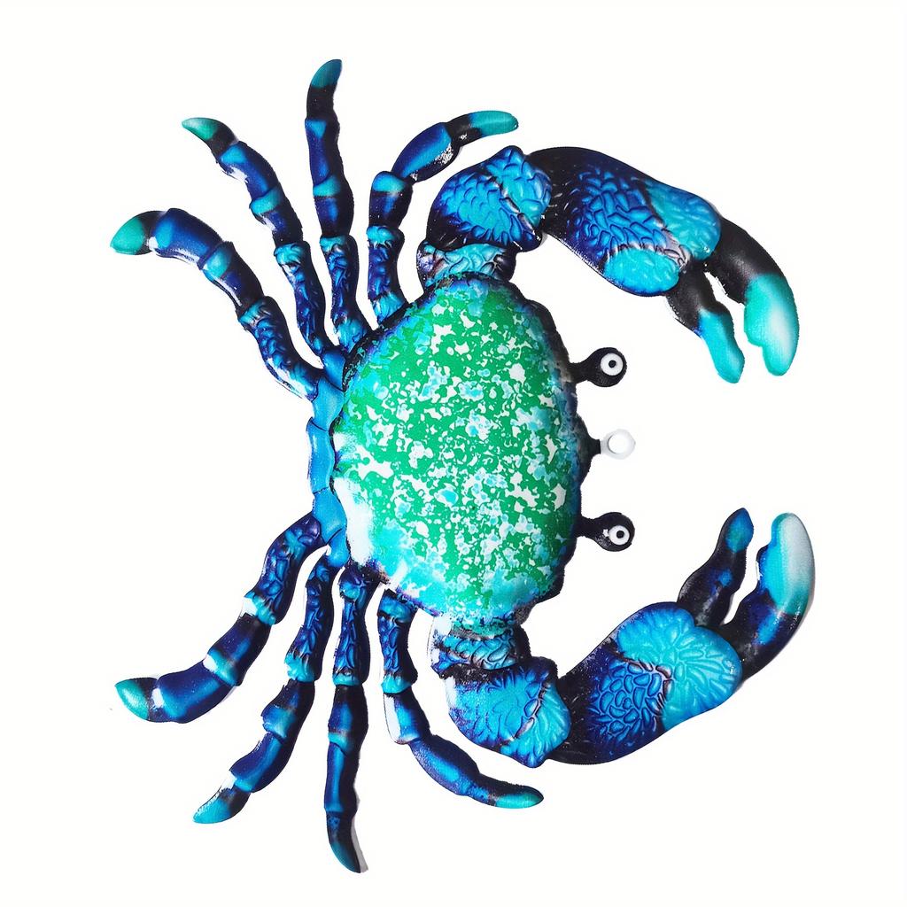 1PC Crab Iron wall decoration, suitable for garden, living room, kitchen, dining area, porch, terrace decoration, bar wall decoration