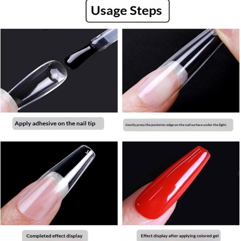 240Pcs False Nail Tips Soft Gel Fingertip Semi-Matte Capsules Almond Teardrop T-Shape Full Cover Artificial Fake Nails Extension