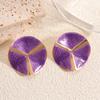 New dripping oil round stud earrings fashionable versatile niche light luxury high-end earrings temperament ear jewelry
