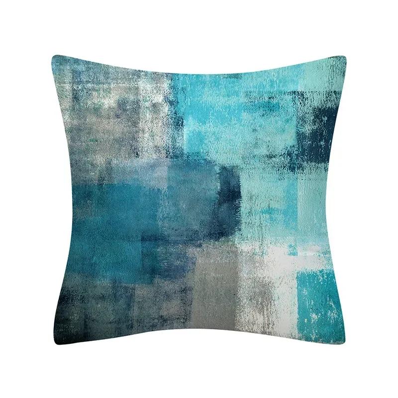 30X50/40X40/45X45CM Abstract Oil Painting Geometry Cushion Cases Yellow Blue Green Modern Abstract Art Pillows Case Sofa Pillows