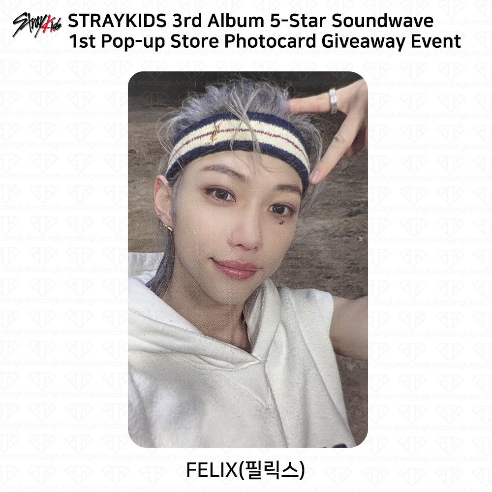 

Третий мини-альбом Stray Kids 5 Star Soundwave Pop Up Giveaway Фотокарточка Открытка Felix - 1st Photocard