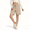 Spring Summer Loose Elastic Waist Fashionable Solid Color Casual Five Point Shorts Pants