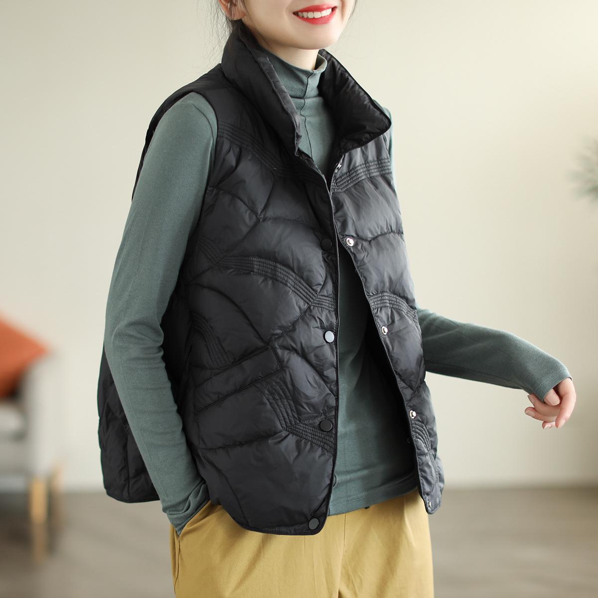 

Женский пуховый жилет премиум-класса в корейском стиле - Зимняя коллекция One Size (recommended for 40kg-75kg) чёрный