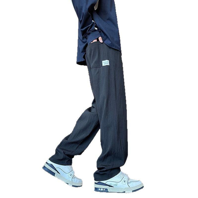 Shirts and Less Clothing, Sports Pants Men's Summer Thin Loose and Slightly Pulled Men's Pants Breathable Casual Trousers