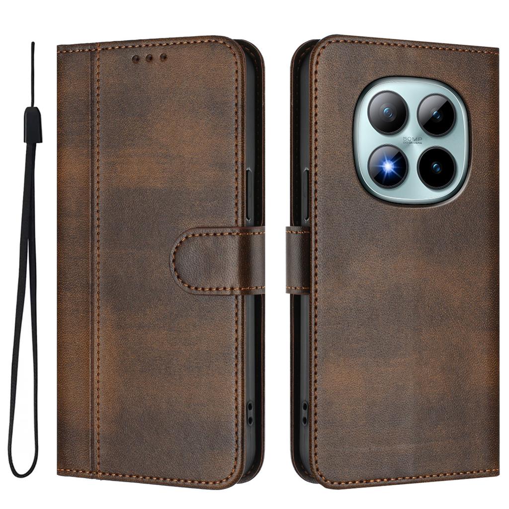 For Xiaomi Redmi Note 15 Pro+ 5G Cases Wallet Stand Retro Texture Leather Phone Cover with Lanyard