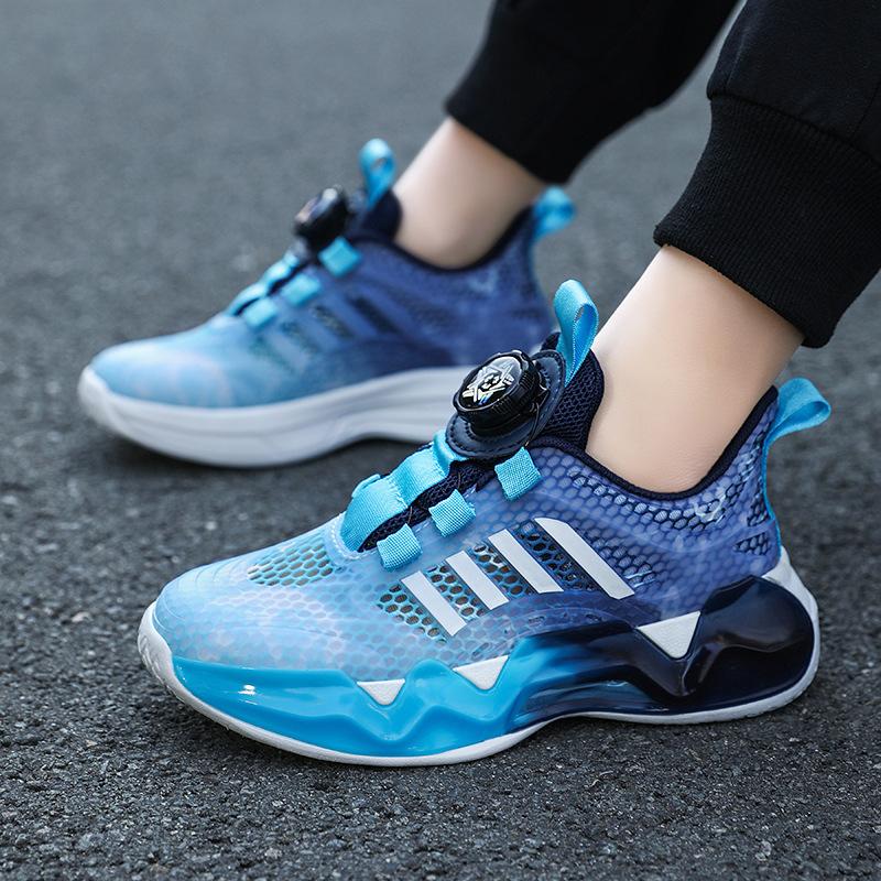 

Children s sports shoes spring and autumn new boys and girls breathable mesh rotating buckle lightweight casual running shoes tide 38