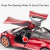 1:22 Pagani Huayra Sports Car Model Toy Alloy Diecast Doors Opened Sound Light Pull Back Miniature Supercar Holiday Kids Gifts