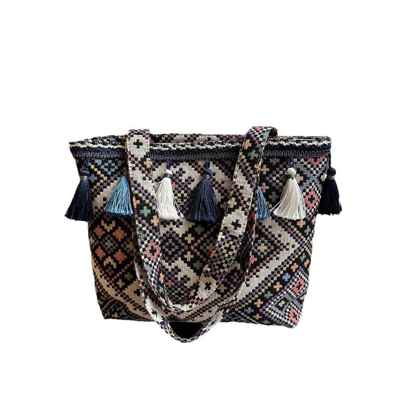 Ethnic-style Fashionable Fringed Large-capacity Women's Single-shoulder Crossbody Bag