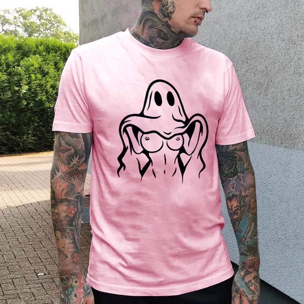 2024 Męska Specjalna Poliestrowa Koszulka T-shirt z Dziwnym Wzorem Markowa Krótki Rękaw Letnia Popularna Koszulka T-shirt Moda