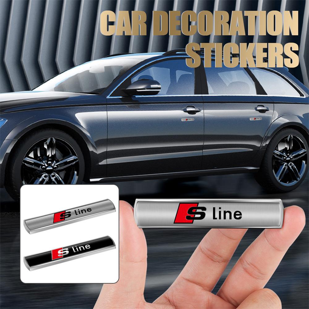 3D Metal Car Emblem Sticker Trunk Body Side Fender Decor Decal Accessories For Q1 A1 A2 A3 A4 A5 A6 A7 A8 Q3 Q4 Q5 Q6 Q7 Sline