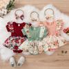 Sommer Baby Mädchen Kleid mit Schleife Gestreifter Jumpsuit Baumwollkleid für Neugeborene Blumenkleidung Baby Krabbelkleidung