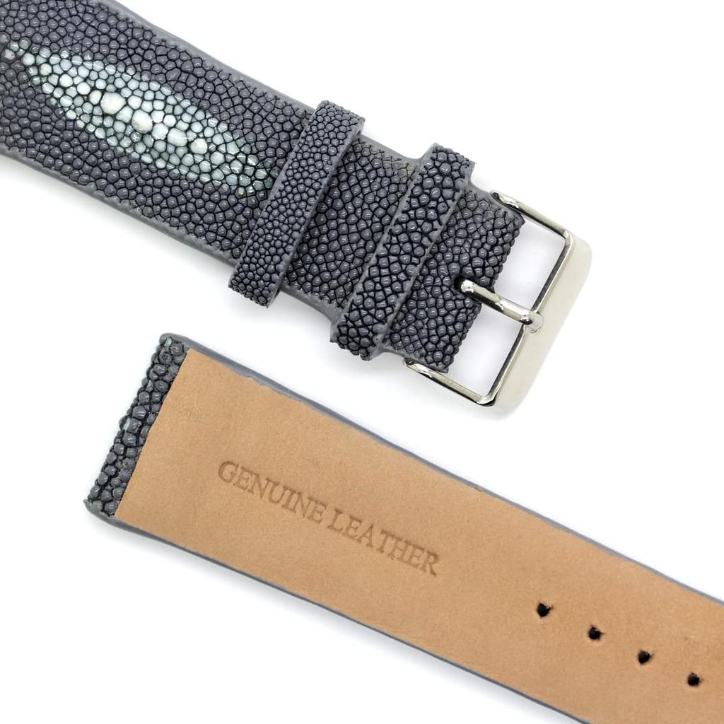 Levetta Stingray Leather Watch Band, Galuchat, Gray, 24mm, with Spring Bar Remover [090-5stb24]