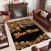Leopard Theme Crystal Velvet Floor Rug Personalized Custom Name Text Warm Carpet Home Decoration